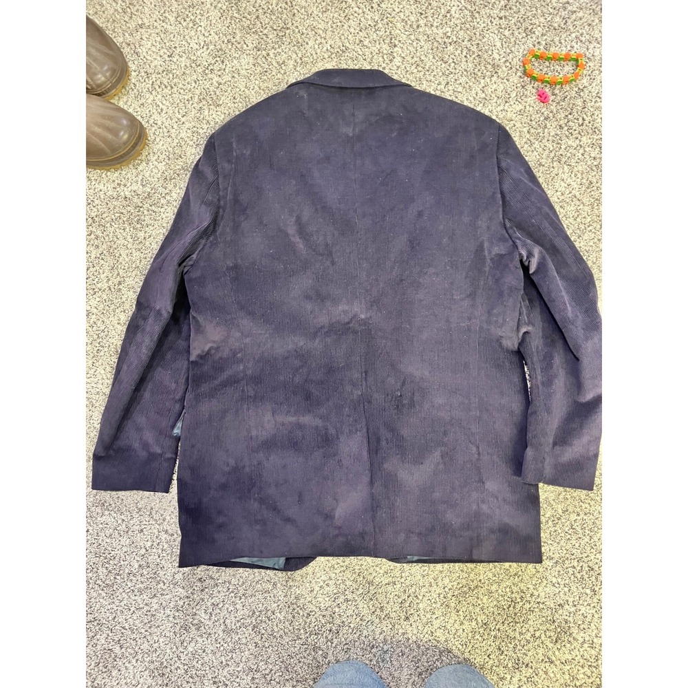 Lands End Mens 43 Reg Corduroy Blazer Navy Blue 2-Button Sport Coat Jacket - Picture 10 of 12